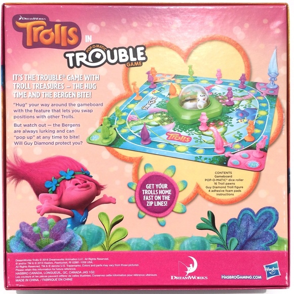 Hasbro Trolls in Trouble Pop-O-Matic Trouble Game - Picture 2 of 3